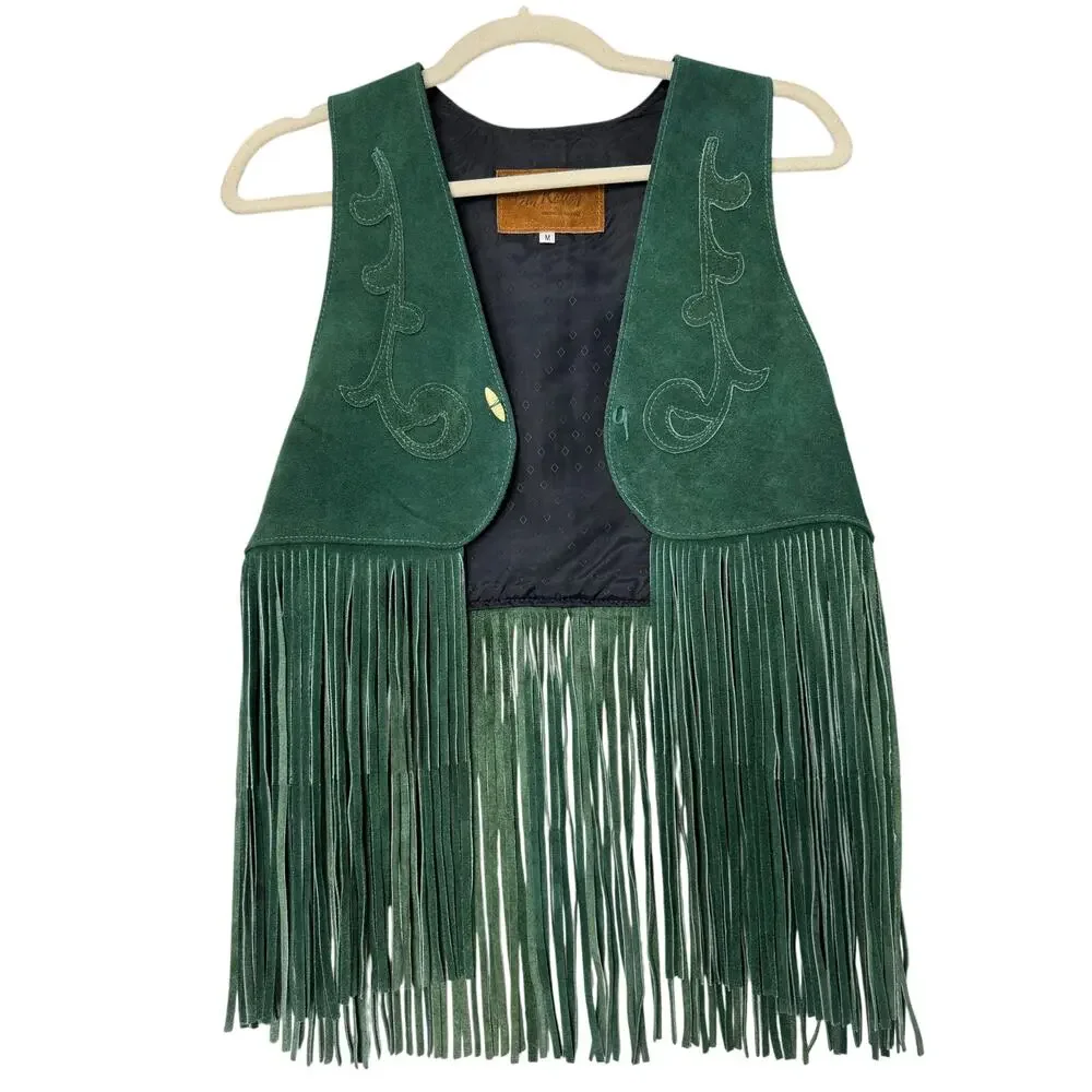 Vintage Lot of 4 Ben Kalton Fringe Leather Shawl Vests Western Rodeo Capelet Mex - Picture 11 of 16